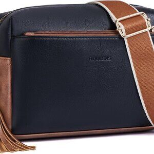 Triple Zip Small Crossbody Bag for women,Wide Strap Cell Phone Purse Shoulder Ha